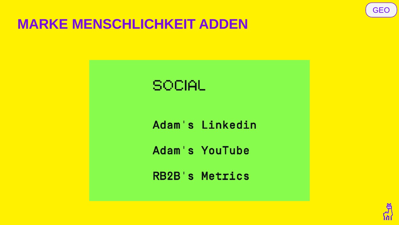 Social-Links auf Menschen statt nur auf die Marke, aus dem Webinar-Deck.
