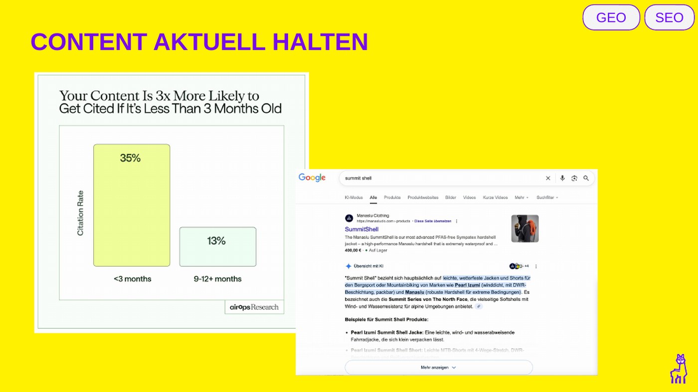 Platz 1 bei Google und in den AI Overviews, vor gro&szlig;en Brands.