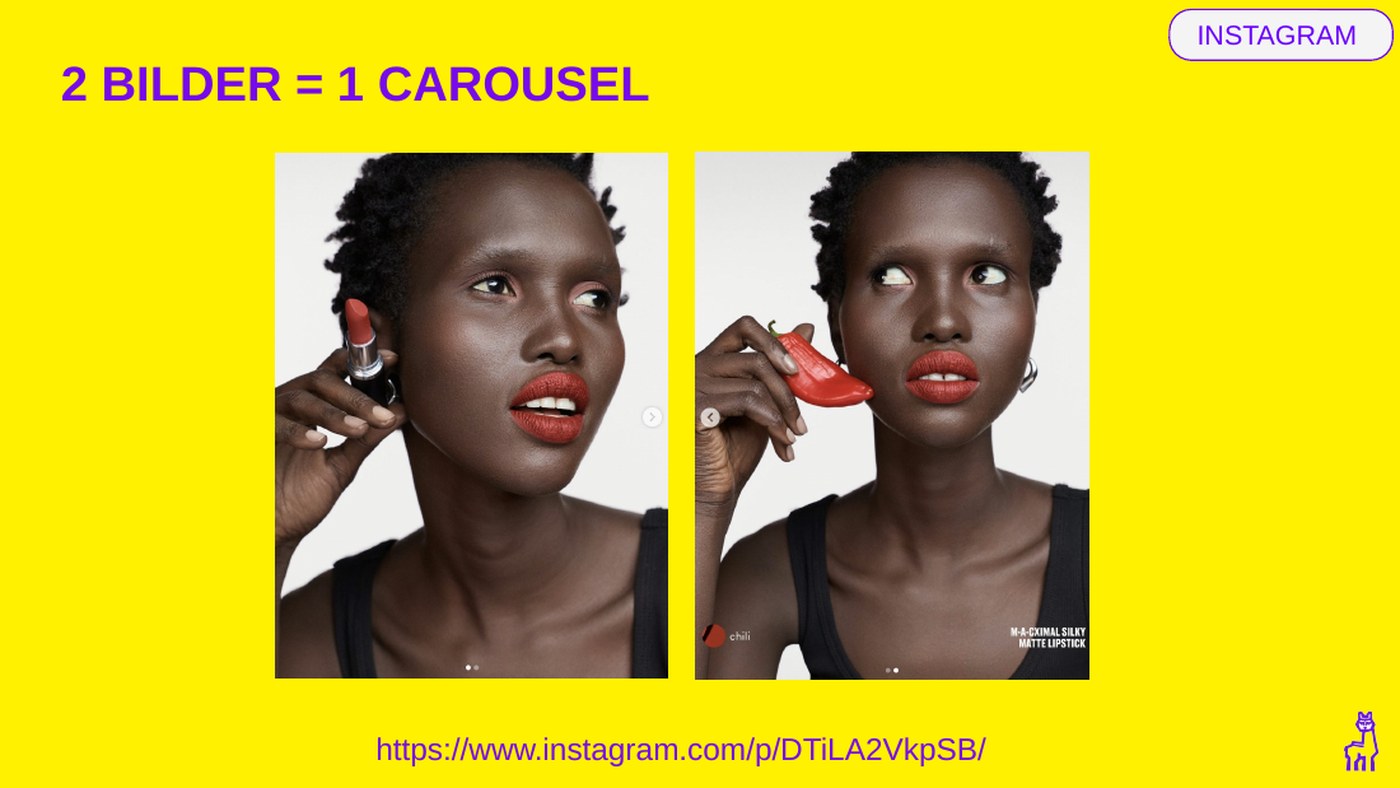 Zwei Bilder = ein Carousel = mehr Reichweite.