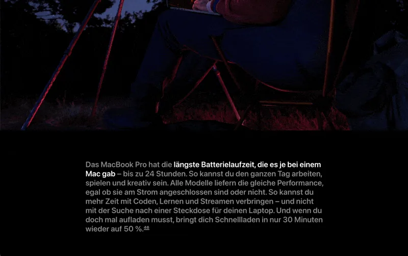Produktseite mit konkreter Leistungsangabe statt allgemeiner Formulierung